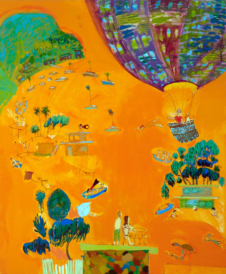 Pinski's Travelling Dive Troupe at Orange Grove Bay large painting
