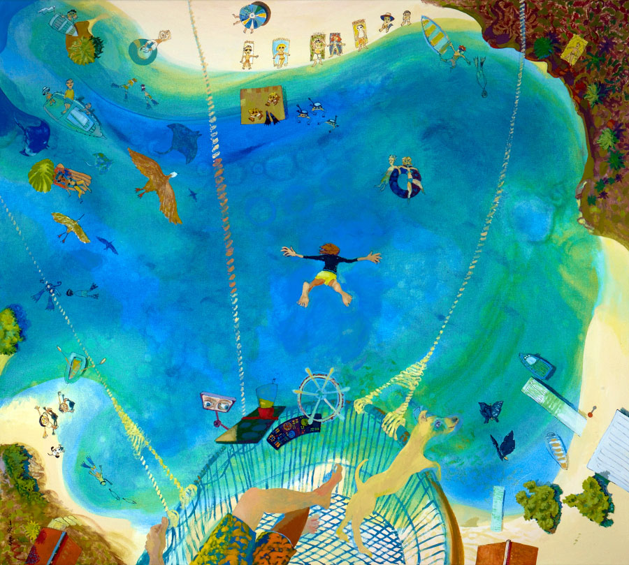 Pinski's Travelling Dive Troupe at Butterfly Lagoon large painting
