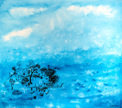 Warm Rock Lagoon II painting