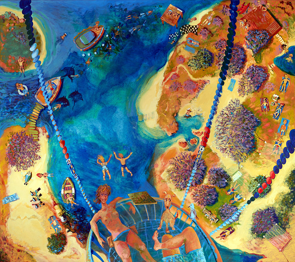 Pinski's Travelling Dive Troupe at Jacaranda Cove painting
