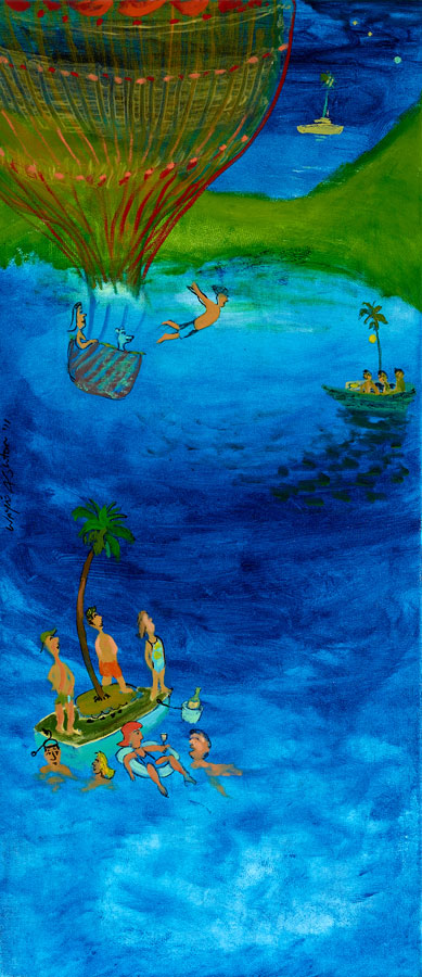 Pinski's Travelling Dive Troupe Night Dive painting