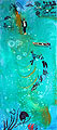 Swim at Midday Triptych painting